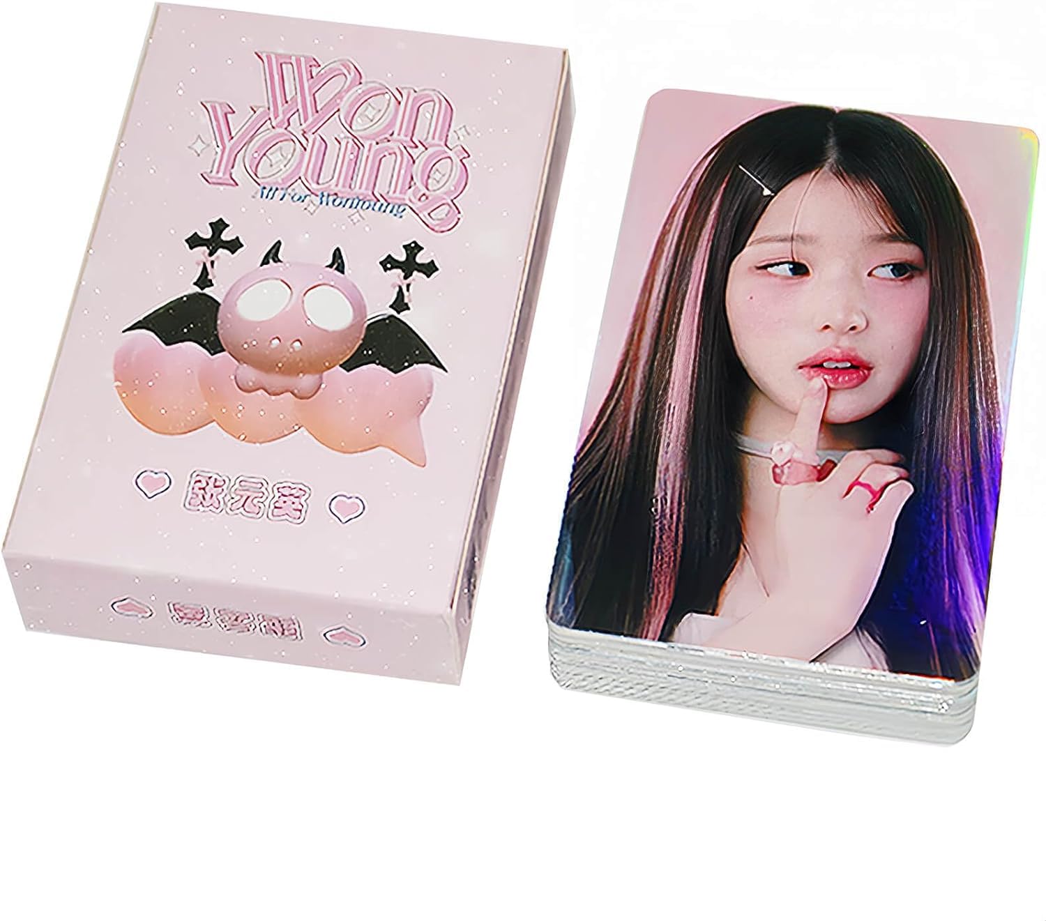 PYAJUU JangWonyoung Laser Photo Cards 50pcs IVE Jang Wonyoung Laser Photocard KPOP IVE Wonyoung LOMO Cards WONYOUNG post cards Gift for Fans