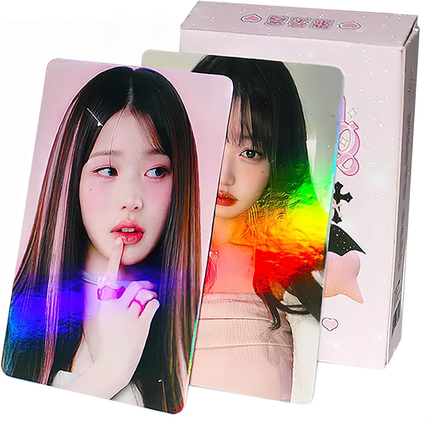 PYAJUU JangWonyoung Laser Photo Cards 50pcs IVE Jang Wonyoung Laser Photocard KPOP IVE Wonyoung LOMO Cards WONYOUNG post cards Gift for Fans