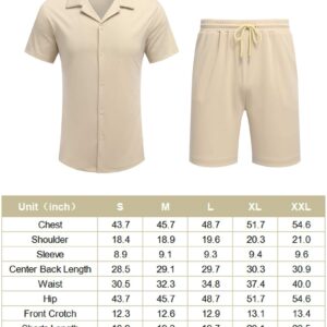 COOFANDY Men Short Sets Outfits 2 Piece Casual Cuba Shirt Matching Shorts Beach Outfits Sets