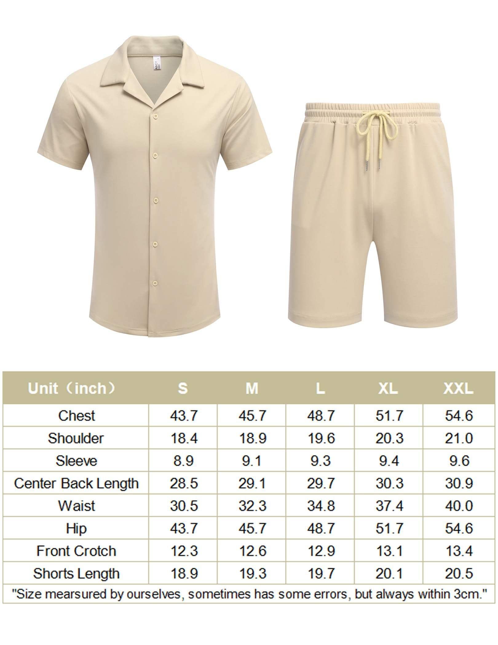 COOFANDY Men Short Sets Outfits 2 Piece Casual Cuba Shirt Matching Shorts Beach Outfits Sets