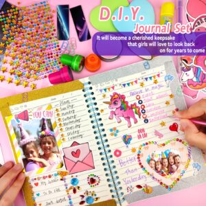 onebora DIY Journal Set for Girls Age 6-8-10-12 Years Old,Unicorn Painting Crafts,Decorate Your Own Journal,Fun Arts and Crafts Gifts Toys for Girls Birthday Christmas