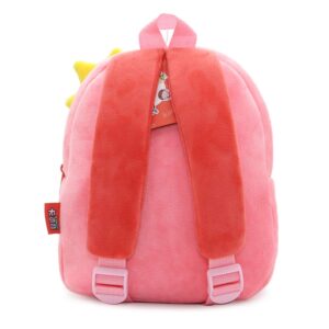 KISSOURBABY 3D Cute Cartoon Little Plush Baby Backpack Baby Toy Bag(Flamingo)