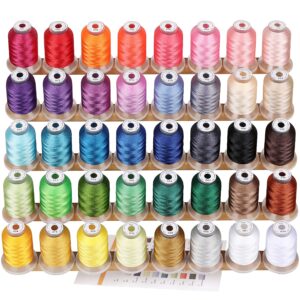 40 brother colors polyester machine embroidery thread kit 500m