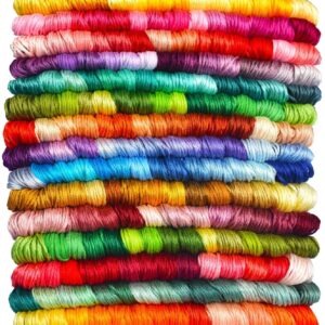 14 Skeins Rainbow Color Embroidery Floss- Cross Stitch Threads - Friendship Bracelets Floss - Crafts Floss, Light Desert Sand Gradient