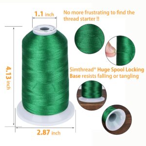 Simthread 12 Brother Colors of Huge Spool 5000M Polyester Embroidery Machine Thread for Commercial and Domestic Embroidery Machines -Assorted Color 1