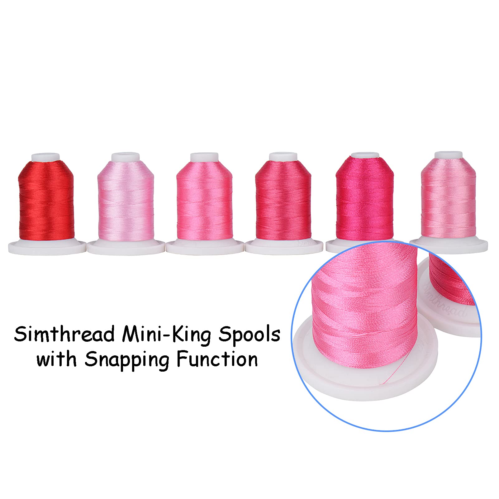 Simthread Embroidery Thread with Storage Box - 12 Options - 800 Yards/Spools 9 Rose Colors for Embroidery and Sewing Machine