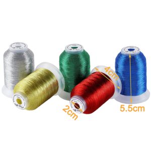 New brothread 21 Assorted Colors Metallic Embroidery Machine Thread Kit 500M (550Y) Each Spool for Computerized Embroidery and Decorative Sewing