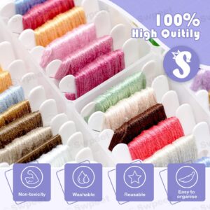 Swpeet 212Pcs Embroidery Kit, Stitch Kits Include 100 Colors Threads, Aida Cloth, Sewing Pins, Floss Bobbins, Embroidery Needles, Bamboo Embroidery Hoops, The Shell of a Pen with Erasable Refill