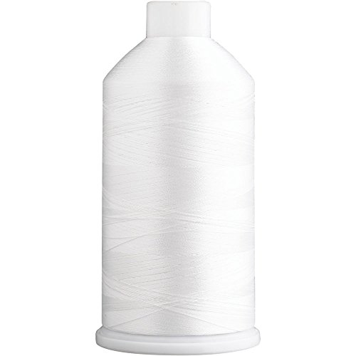 Super B Polyester Embroidery Thread, 40wt Large Spool 5000m, Embroidery Thread for Commercial & Domestic Machine, 175 Popular Colors Machine Embroidery Thread, 100% Polyester - White 010