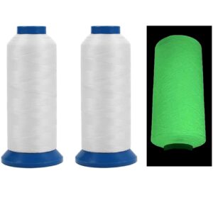 hqleshui 2pcs glow in the dark embroidery thread, polyester embroidery thread for home embroidery and sewing machine