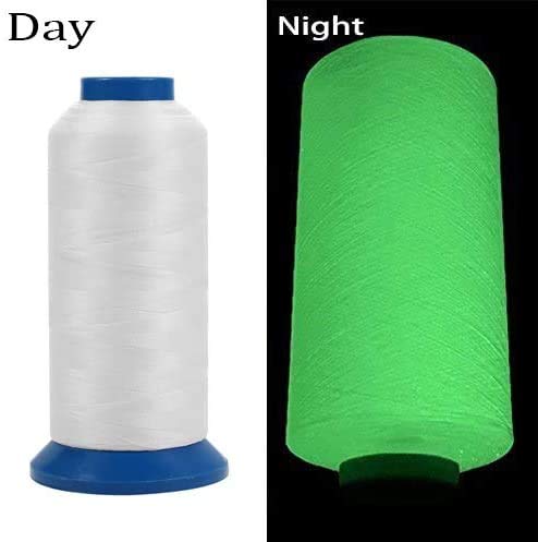 HQleshui 2pcs Glow in The Dark Embroidery Thread, Polyester Embroidery Thread for Home Embroidery and Sewing Machine