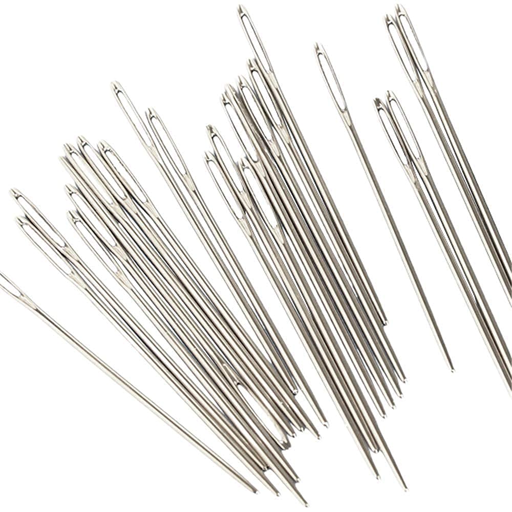 Meher Enterprises Eye Sewing Needles, Sewing Needles, Stainless Steel Embroidery Thread Needle, Handmade Yarn Knitting Needles Leather Needle (10, 2.25)