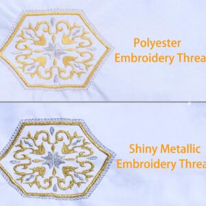 Simthread 6 Silver Metallic Embroidery Machine Thread 500M(550Y) for Embroidery and Decorative Sewing