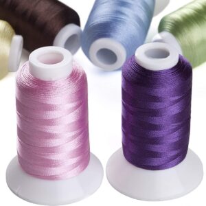 Simthread 63 Brother Colors Polyester Machine Embroidery Thread 1000M(1100Y) Big Spool for Brother Babylock Husqvarna Janome Singer Pfaff Bernina Serger Embroidery and Sewing Machines