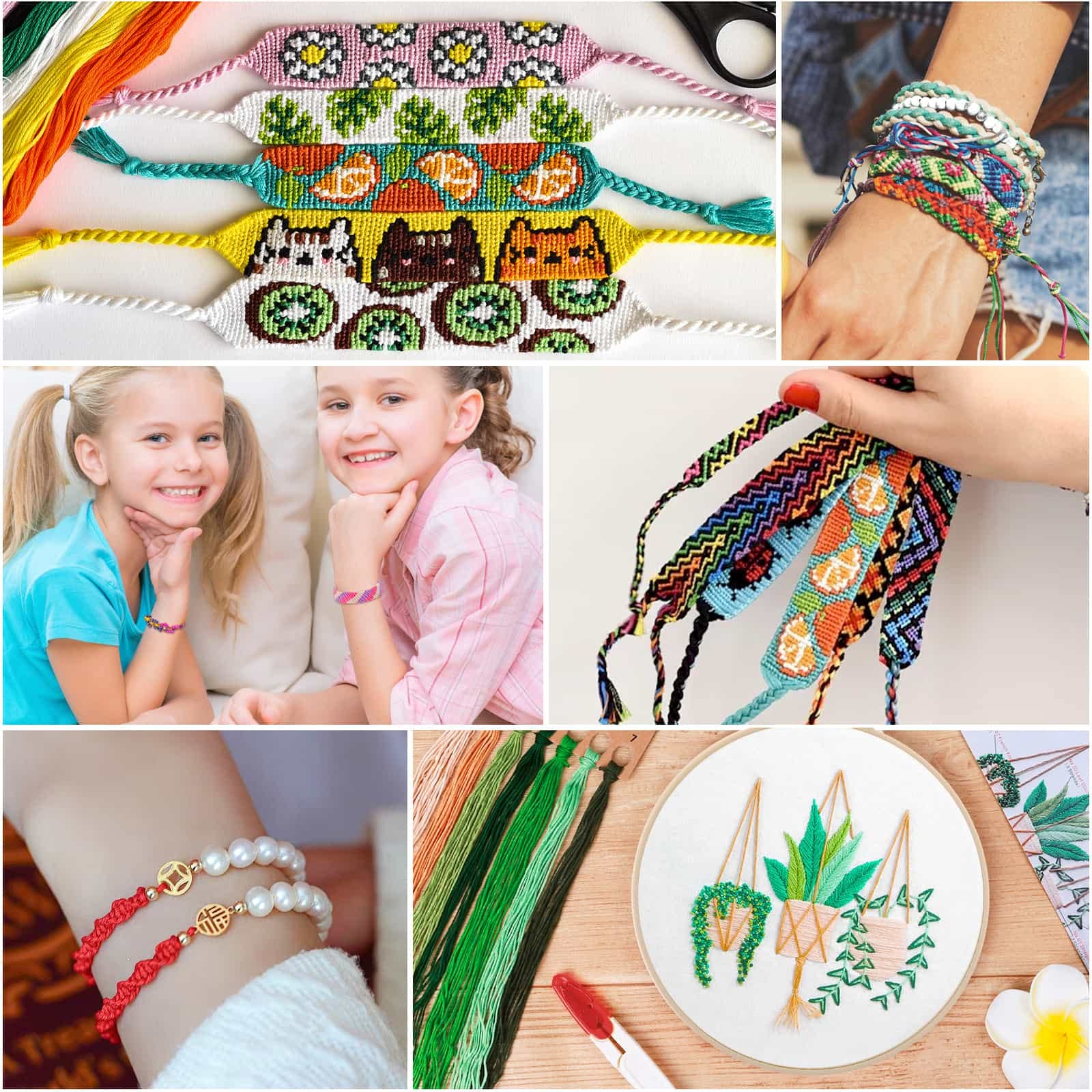 PAXCOO 985Pcs String Bracelet Making Kit, Friendship Bracelet String Kit with 110 Skeins Embroidery Floss Cross Stitch Thread, 830 Beads for Friendship Bracelet Making, 45Pcs Embroidery Tools