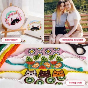 PAXCOO 488Pcs String Bracelet Making Kit, Friendship Bracelet String Kit with 50 Skeins Embroidery Floss Cross Stitch Thread, 400Pcs Friendship Bracelet Beads, 37Pcs Embroidery Tools