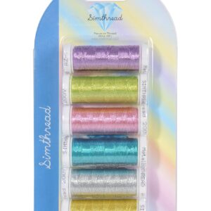 Simthreads 6 Assorted Colors Metallic Machine/Hand Embroidery Thread 200 Yards Ea for Janome Brother Pfaff Babylock Singer Bernina Husqvaran & Most Home Embroidery Machines Special Embroidery Designs