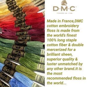 DMC Home Decor Embroidery Floss Set, Assortment Pack of 36 Cotton Thread Kit Bundle with Hand Embroidery Needle Size 3/9 and Threads of DMC Black/White.Cross Stitch String, Yarn Supplies