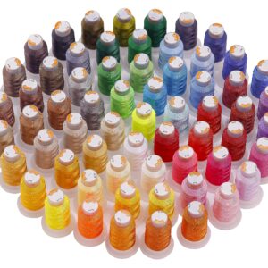 Candle 63 Colors Embroidery Machine Thread - Kit of Polyester Brother Thread Spools 500M (550 Yards) for Home Users