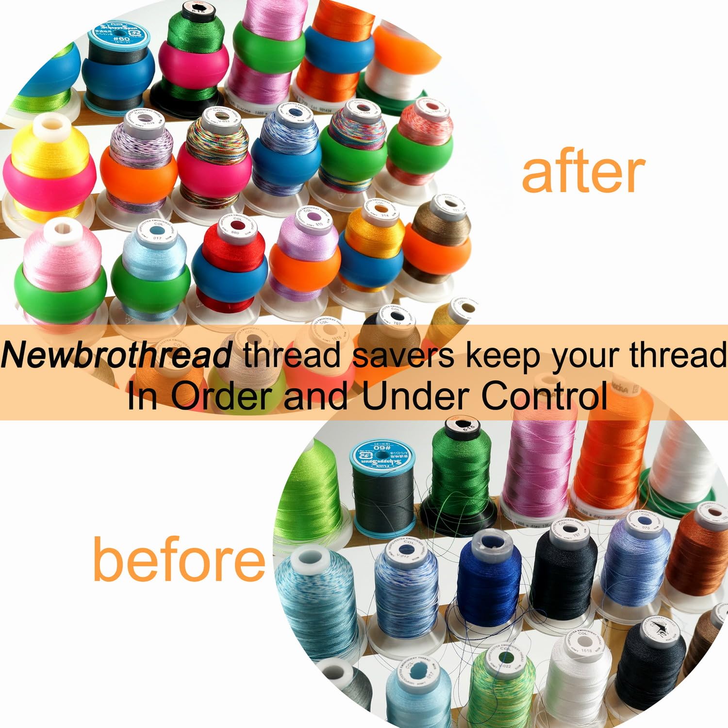 New brothread 65pcs Thread Spool Savers - Prevent Thread Tails from Unwinding - No Loose Ends for Sewing and Embroidery Machine Thread Spools