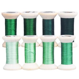 MINGGUXIUYI Handmade Embroidery Natural 100% Mulberry Silk Thread,8 Spools Each 24 Yards (103)