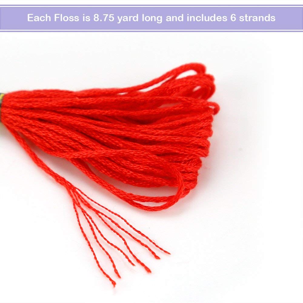 Caydo 300 Skeins Embroidery Floss, Rainbow Color Friendship Bracelets Floss with 20 Pieces Floss Bobbins