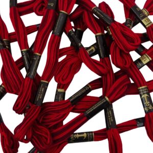 IBA Indianbeautifulart Anchor Dual Shade Stranded Cotton Cross Stitch Hand Embroidery Thread Floss 25 Skeins-Red & Maroon