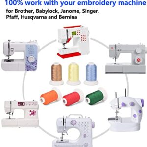 Simthread [Long Glow Duration] Embroidery Machine Thread Glow in The Dark Thread 6 Colors 1000 Yards 30WT, 100% Polyester Embroidery Threads for Music Festivals, Parties, Raves, and More