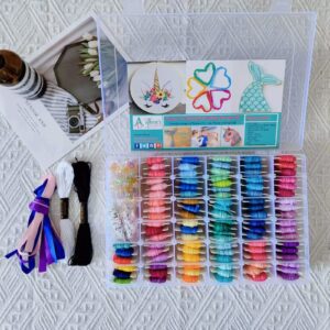 Athena's Elements Friendship Bracelet String Kit - 276pcs Embroidery Thread and Accessories - Colors are Labeled with Std Embroidery Codes - Perfect Thread for Cross Stitch, Hand Embroidery