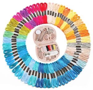 artxfovy 100 pcs embroidery floss cross stitch threads string kit with tool accessories for cross stitch threads, bracelet yarn, craft floss, aroic embroidery floss set