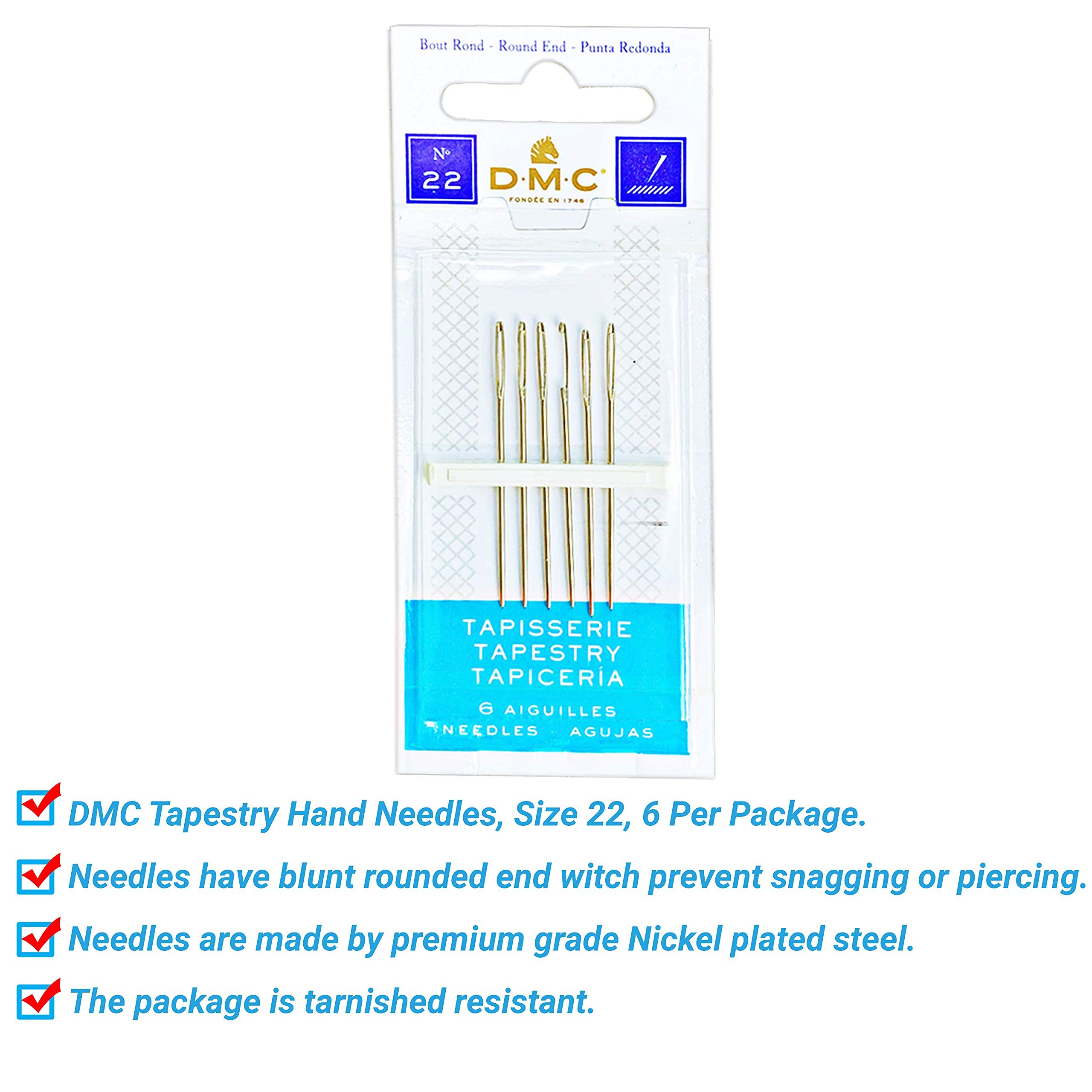 DMC White Embroidery Floss Kit, 6 Strand 117- Blanc CottonThread 12/ Pack Bundle with 1Skein of Each DMC Ecru/Snow White and DMC Cross Stitch Needles.Premium String/Yarn.Friendship Bracelet Supplies