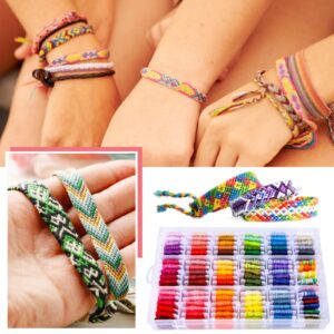 Needbrock 1060 Pcs String Bracelet Kit, Friendship Bracelets String Making Kit Including 110 Colors Embroidery Floss, 900 Beads and 50 Cross-Stitch Tool, String Kit for Friendship Bracelet Making