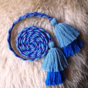 Gnognauq 12 Skeins Blue Series Embroidery Silk Thread Floss Handmade Woven Threads for Embroidery Embellishment Craft Needlework