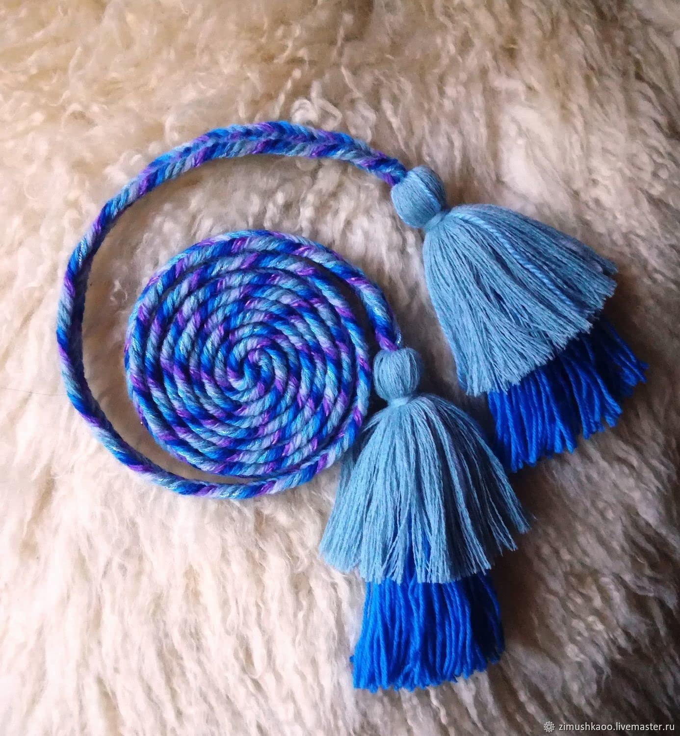 Gnognauq 12 Skeins Blue Series Embroidery Silk Thread Floss Handmade Woven Threads for Embroidery Embellishment Craft Needlework