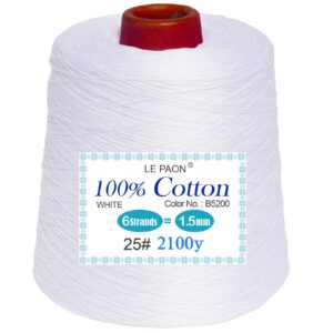 le paon 500gram cone embroidery floss - cross stitch threads - friendship bracelets floss - crafts floss .b5200 white