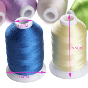 Simthread Embroidery Machine Thread 550 Yards 40 Brother Colors and 2 Metallic Thread Gold&Silver Colors for Embroidery and Sewing