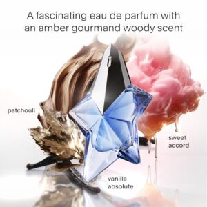 Mugler Angel - Eau de Parfum - Women's Perfume - Ambery & Woody - With Bergamot, Praline, and Patchouli - Long Lasting Fragrance - 3.3 Fl Oz