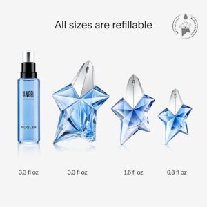 Mugler Angel Refill - Eau de Parfum - Women's Perfume - Ambery & Woody - With Bergamot, Praline, and Patchouli - Long Lasting Fragrance - 3.3 Fl Oz