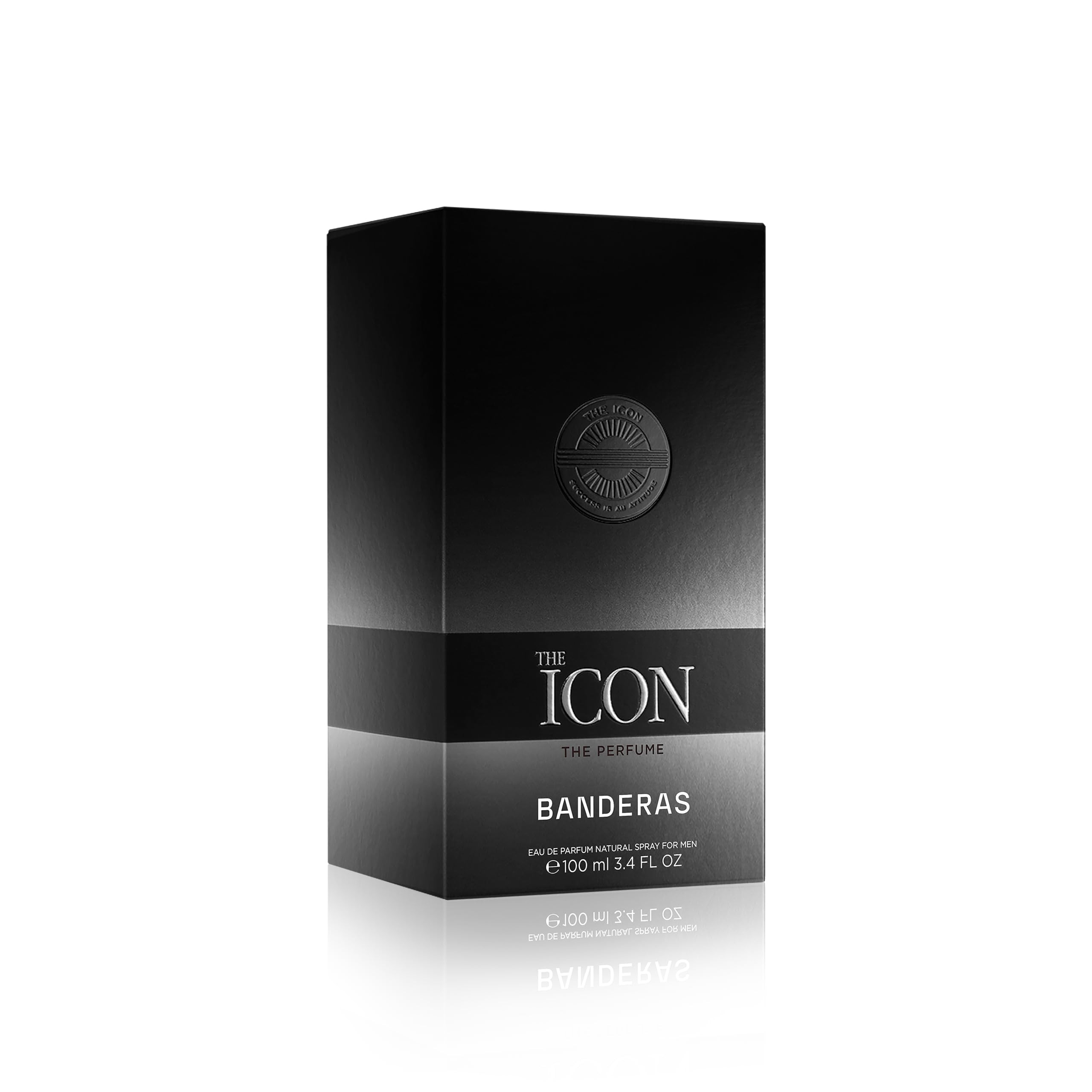 Banderas The Icon Eau De Perfume For Men - Long Lasting - Virile, Elegant, Trendy And Sexy Scent - Wood, Amber, And Sandalwood Notes - Ideal For Special Events - 3.4 Fl Oz