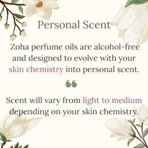 Zoha, Jasmine Bloom Perfume for Women and Men, Alcohol-Free Hypoallergenic Vegan Fragrance Oil Roll-On