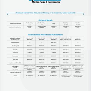 Quicksilver 10W-30 Oil Change Kit for 175hp Through 300hp 4-Stroke Mercury V6 and V8 outboards