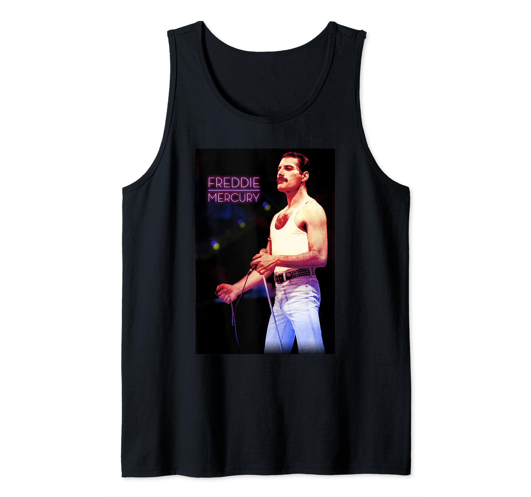 Freddie Mercury Official Neon Mic Tank Top