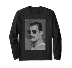 freddie mercury official b&w shades photo long sleeve t-shirt