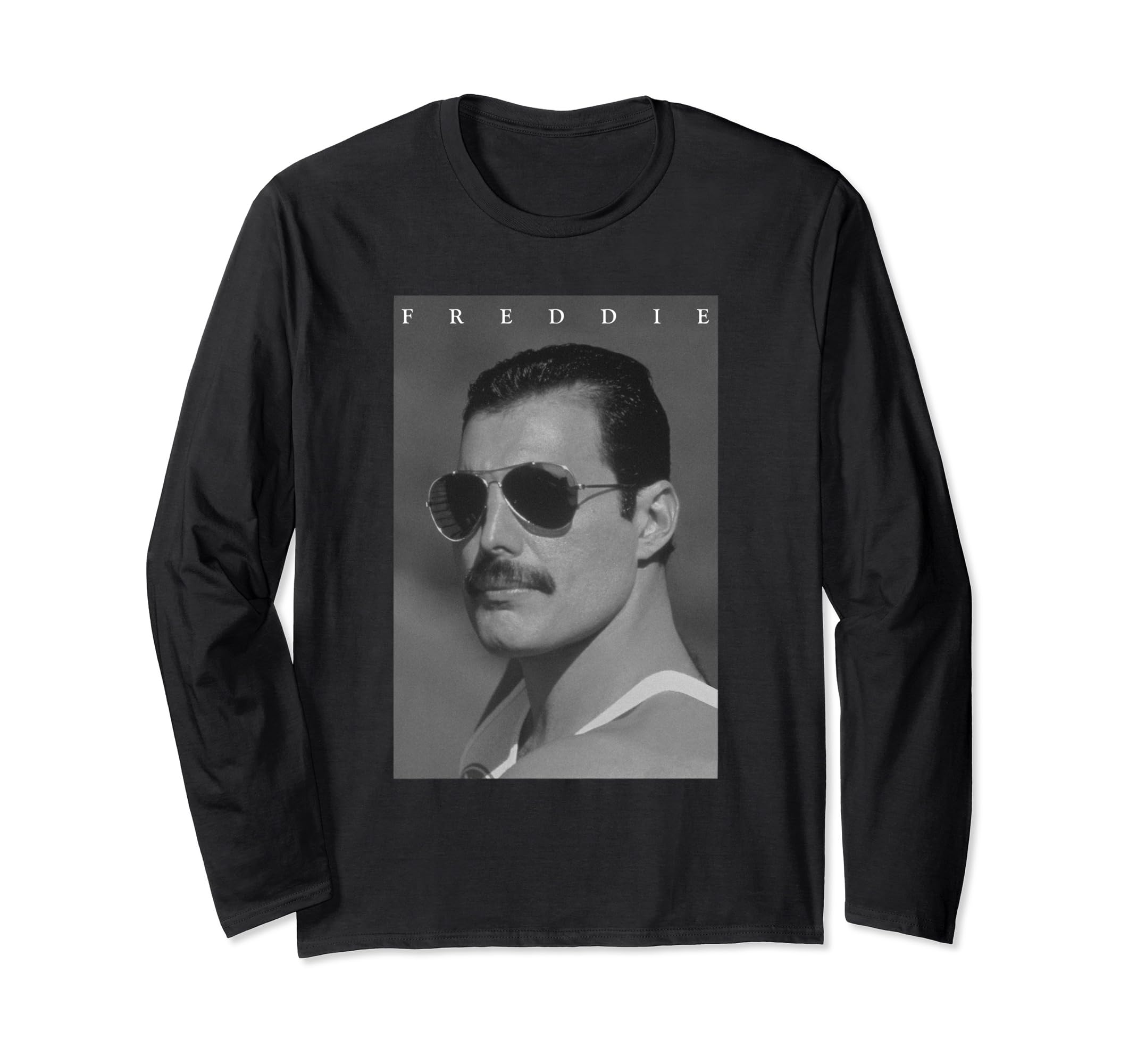 Freddie Mercury Official B&W Shades Photo Long Sleeve T-Shirt