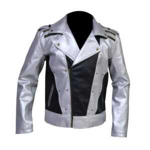 x-men 4 quicksilver peter maximoff silver and black leather jacket.