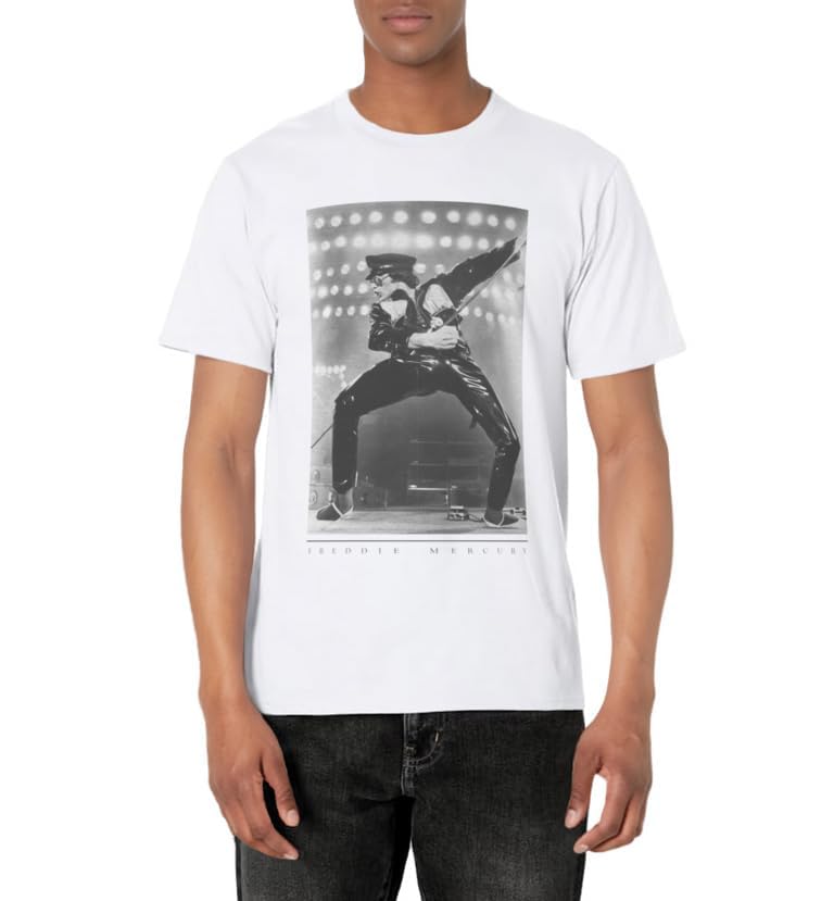 Freddie Mercury Official B&W Lights Icon T-Shirt