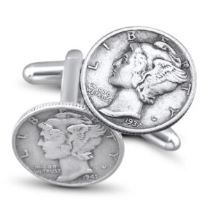 the fun company coin jewelry-authentic handmade mercury dime cuff links