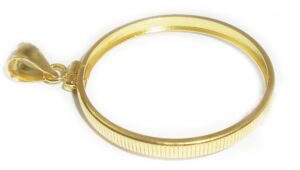 flintski jewelry 14k gold filled us mercury dime coin edge coin bezel frame mount 18mm x 1.2mm