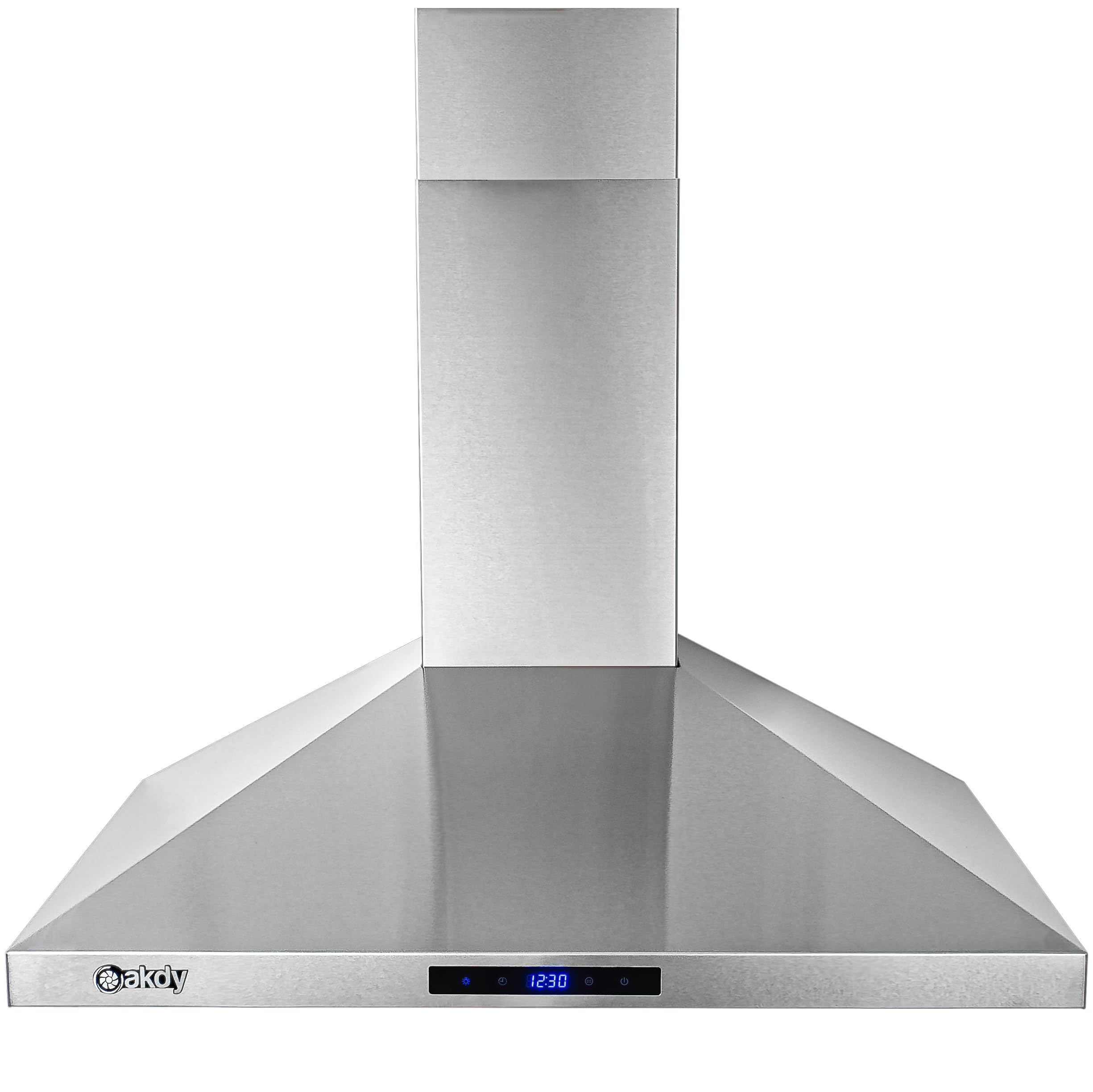 AKDY 30 in. Wall Mount Range Hood, 3-Speed Fan and LED Lights in Stainless Steel, Convertible Range Hood Ducted to Ductless with 2-Sets of Carbon Filters