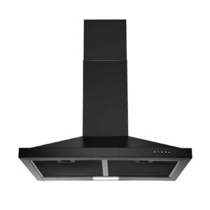 sndoas 24 inch range hood black range hood, ductless range hood with energy saving led light,wall mount kitchen hood,over stove vent,stainless steel chimney-style range hood,black vent hood